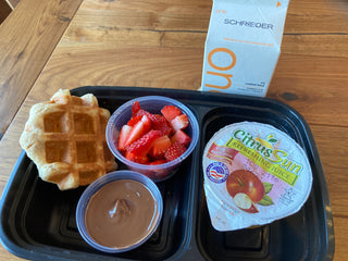 Breakfast with TAC Chocolate Chickpea with Strawberry Waffle