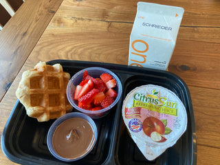 Breakfast with TAC Chocolate Chickpea Cup with Strawberry Waffle
