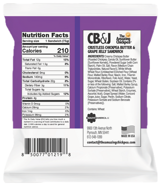 The Amazing Chickpea® Crustless CB&J™ (Creamy Chickpea Butter & Grape Jelly Sandwiches)