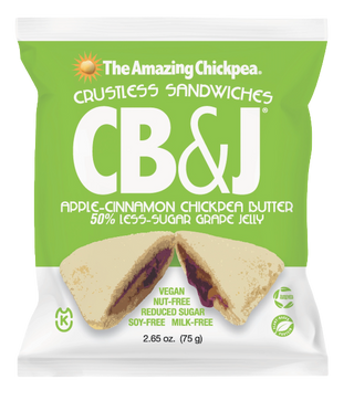 The Amazing Chickpea® Crustless CB&J™ (Apple Cinnamon Chickpea Butter & Grape Jelly Sandwiches)