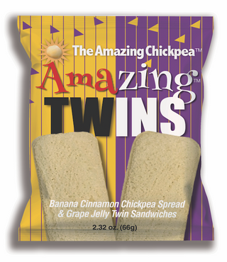The Amazing Chickpea® Crustless Amazing Twins CB&J™ (Banana Cinnamon Chickpea Butter & Grape Jelly Sandwiches)