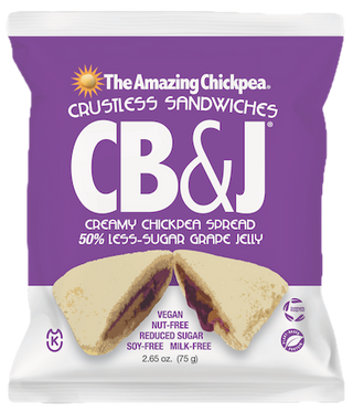 The Amazing Chickpea® Crustless CB&J™ (Creamy Chickpea Butter & Grape Jelly Sandwiches)